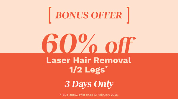 60% off 1/2 Legs Laser Hair Removal*