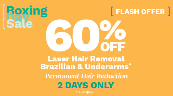 60% off Laser Hair Removal Brazilian & Underarms*