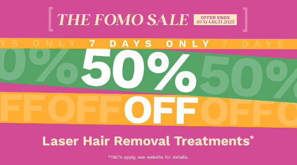 50% off Laser Hair Removal*